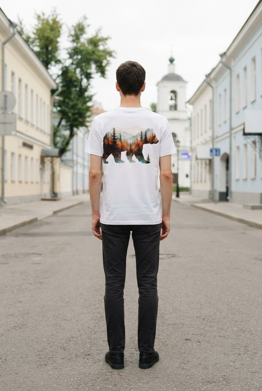 Медведь: осенний лес — футболка MSKOV