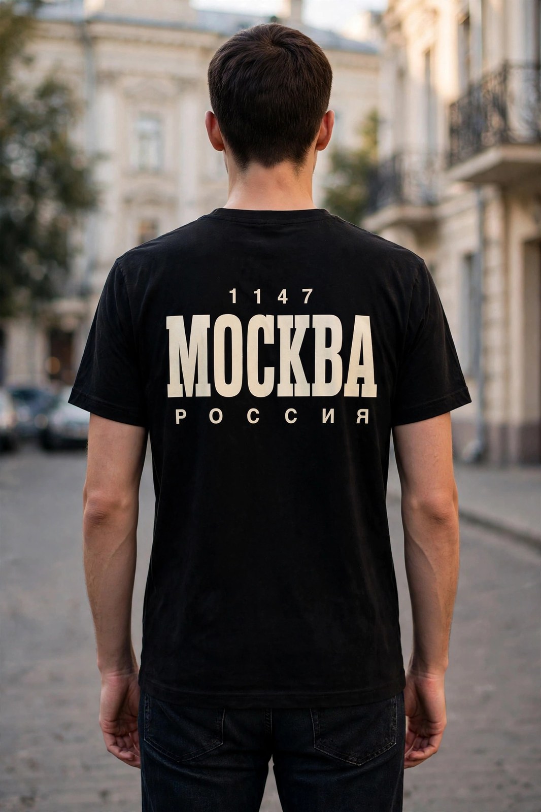 Москва с принтом на спине — футболка MSKOV