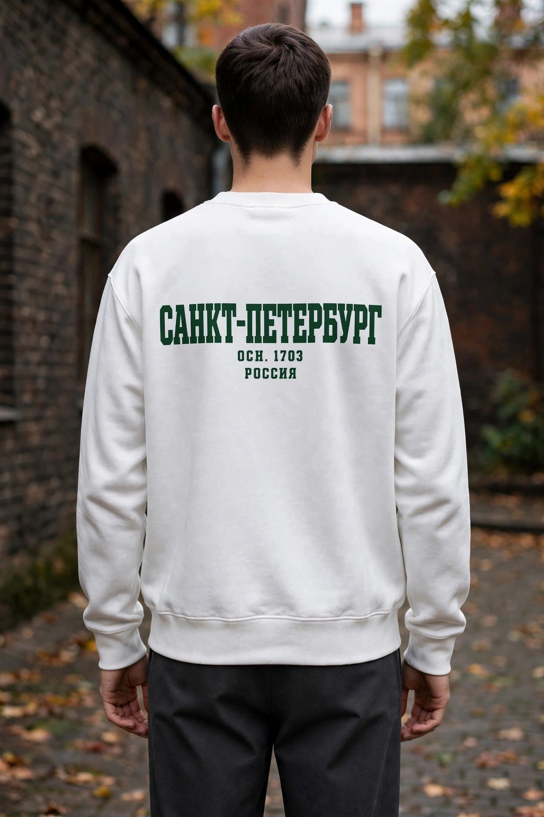 Санкт-Петербург с принтом на спине — свитшот MSKOV