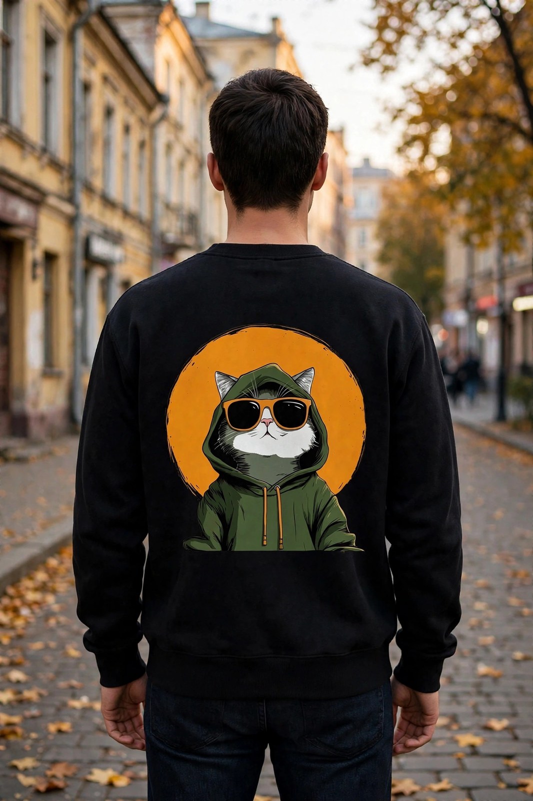 Кот в худи — свитшот MSKOV